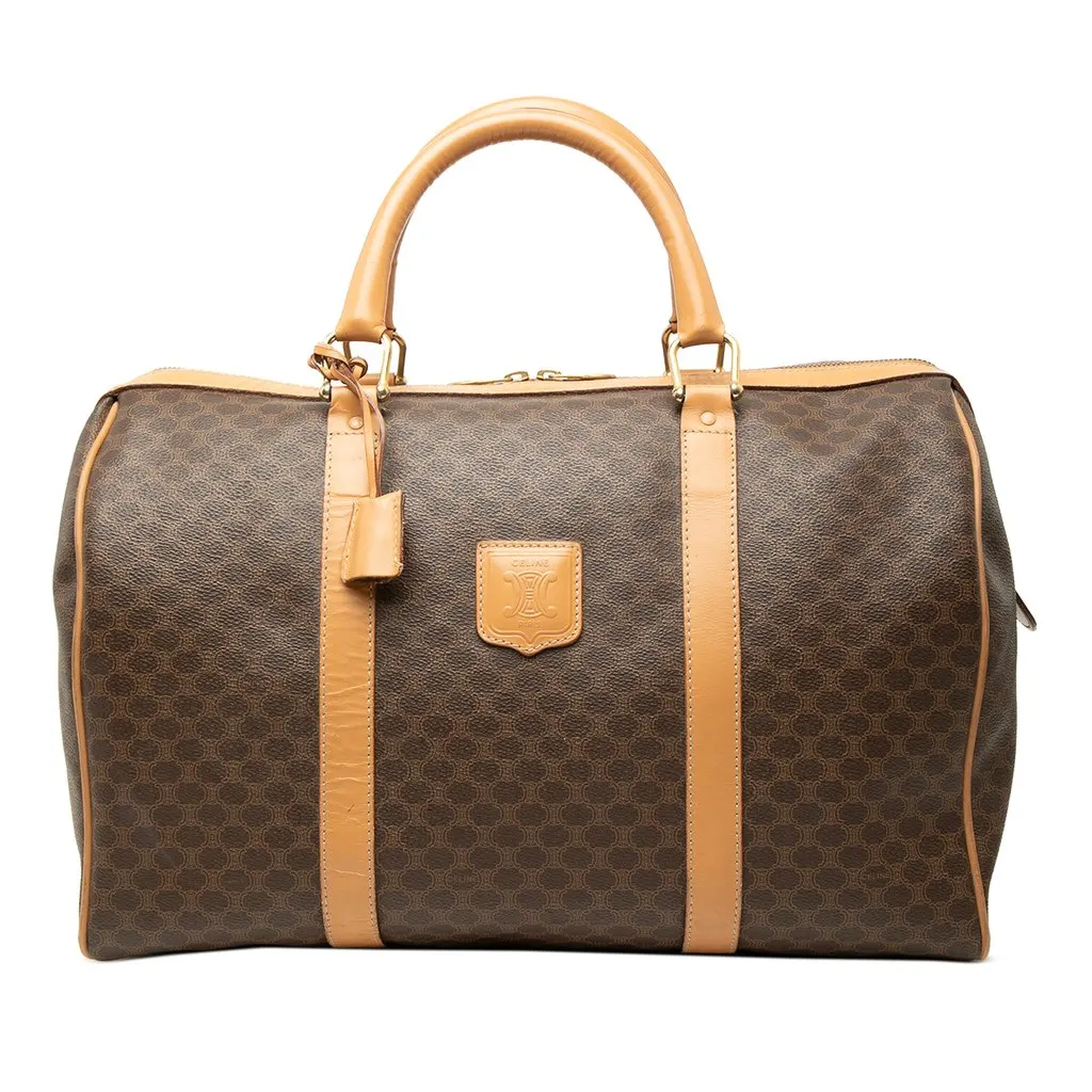 Celine Macadam Coated Canvas Boston Bag Brown Canvas Very good - Front View