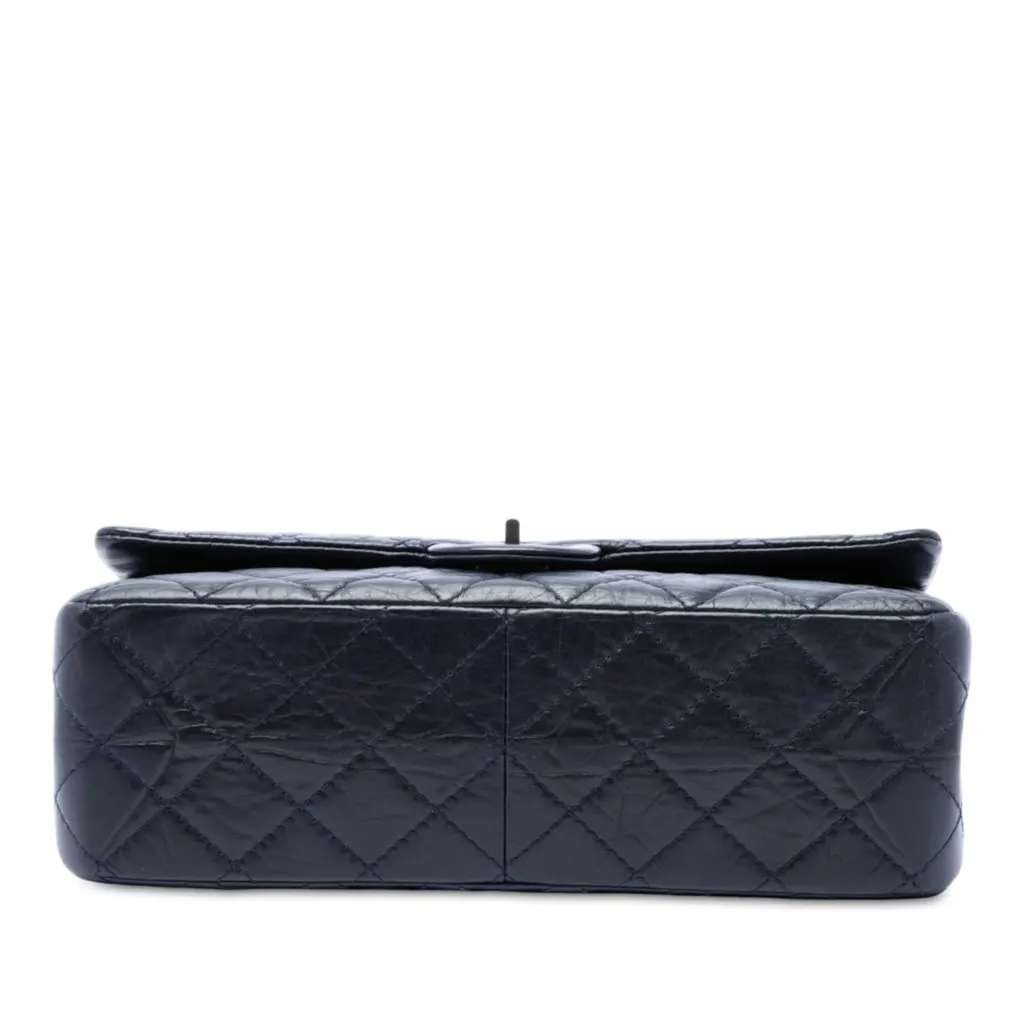 Chanel Quilted Aged Calfskin Reissue 2.55 Double Flap 226 Blue Leather Very good - Inside View