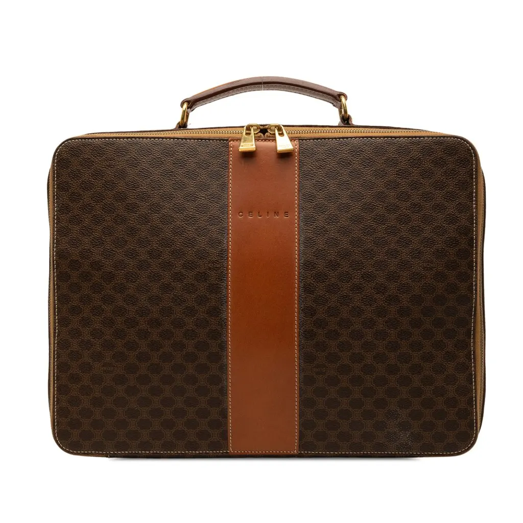 Celine Macadam Coated Canvas Briefcase Brown Very good - Front View