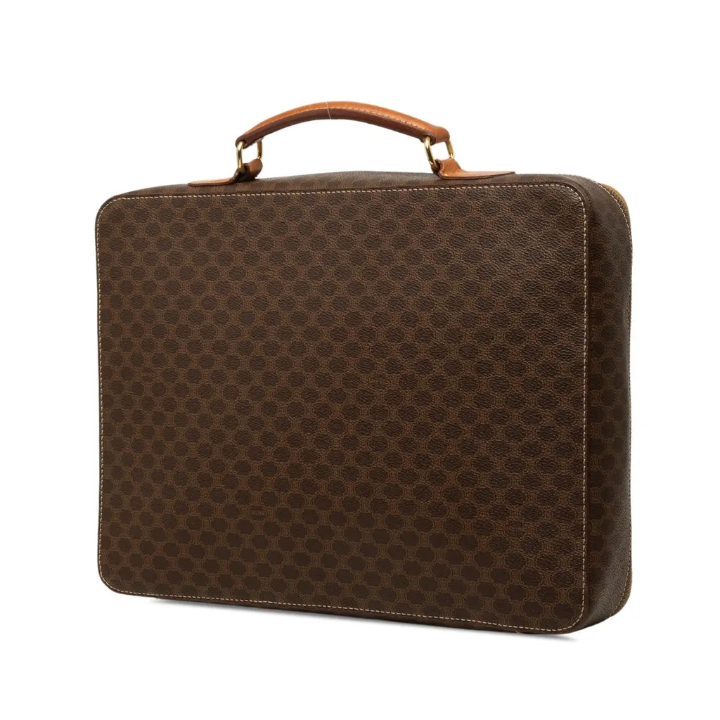 Celine Macadam Coated Canvas Briefcase Brown Very good - Back View