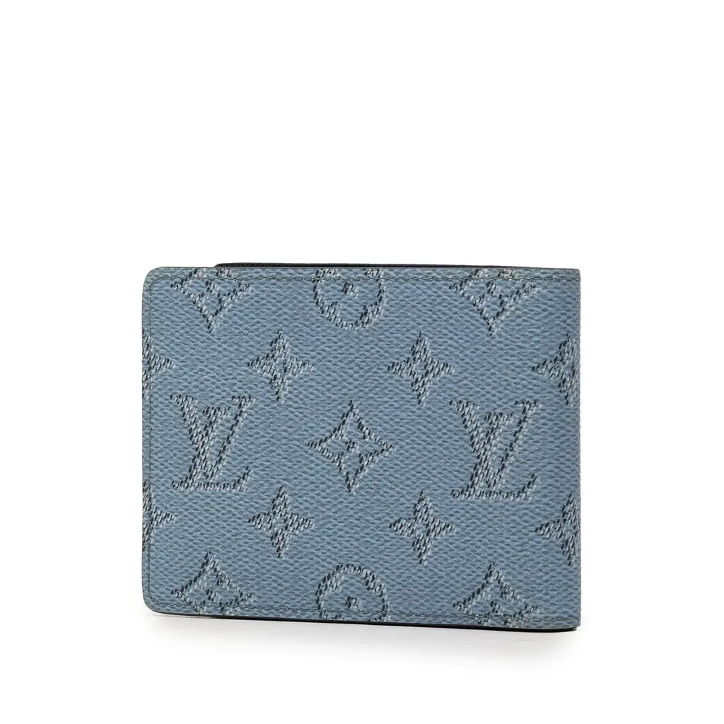 Louis Vuitton Monogram Heritage Multiple Wallet Blue Very good - Back View