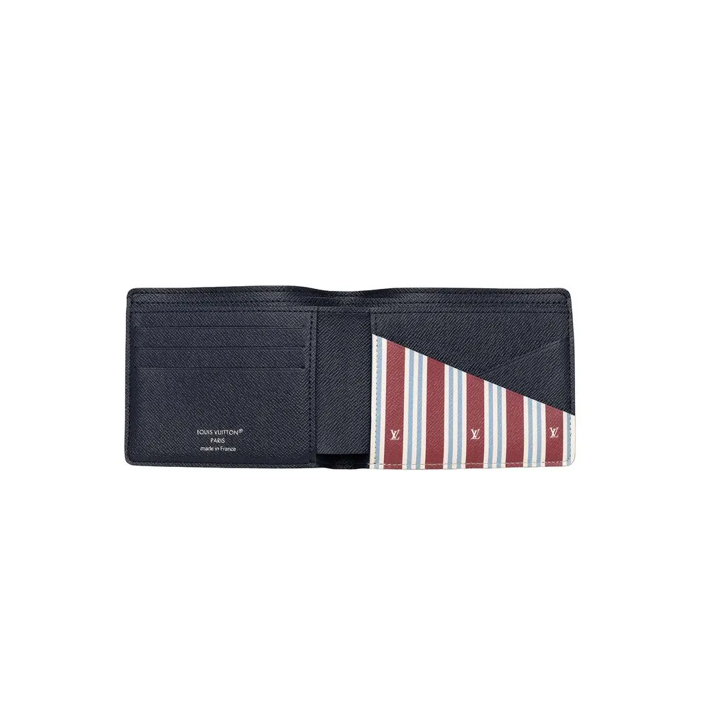 Louis Vuitton Monogram Heritage Multiple Wallet Blue Very good - Model View