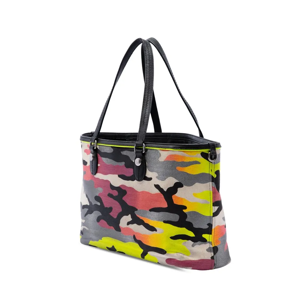 Dior Anselm Reyle Medium Canvas Camouflage Tote Yellow Canvas Good - Back View