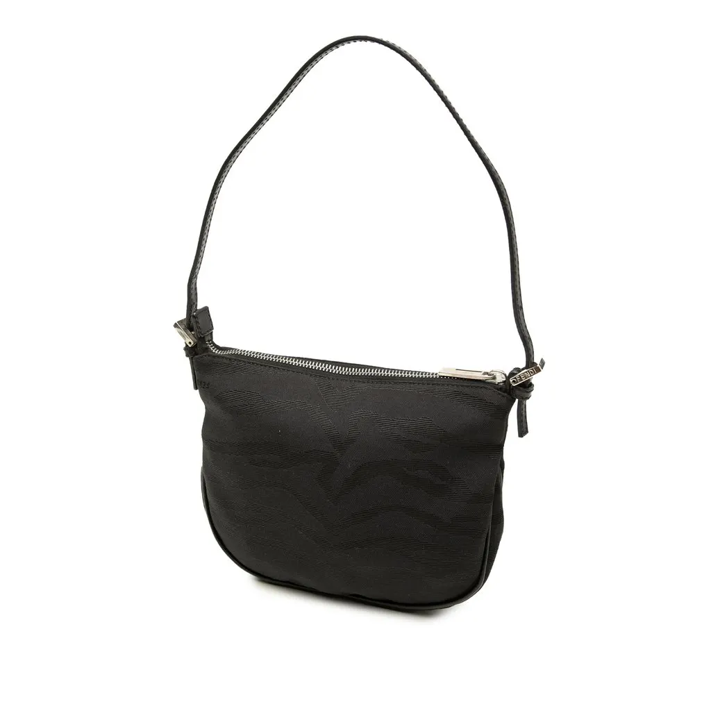 Fendi Zebra Print Canvas Hobo Black Canvas Very good - Back View
