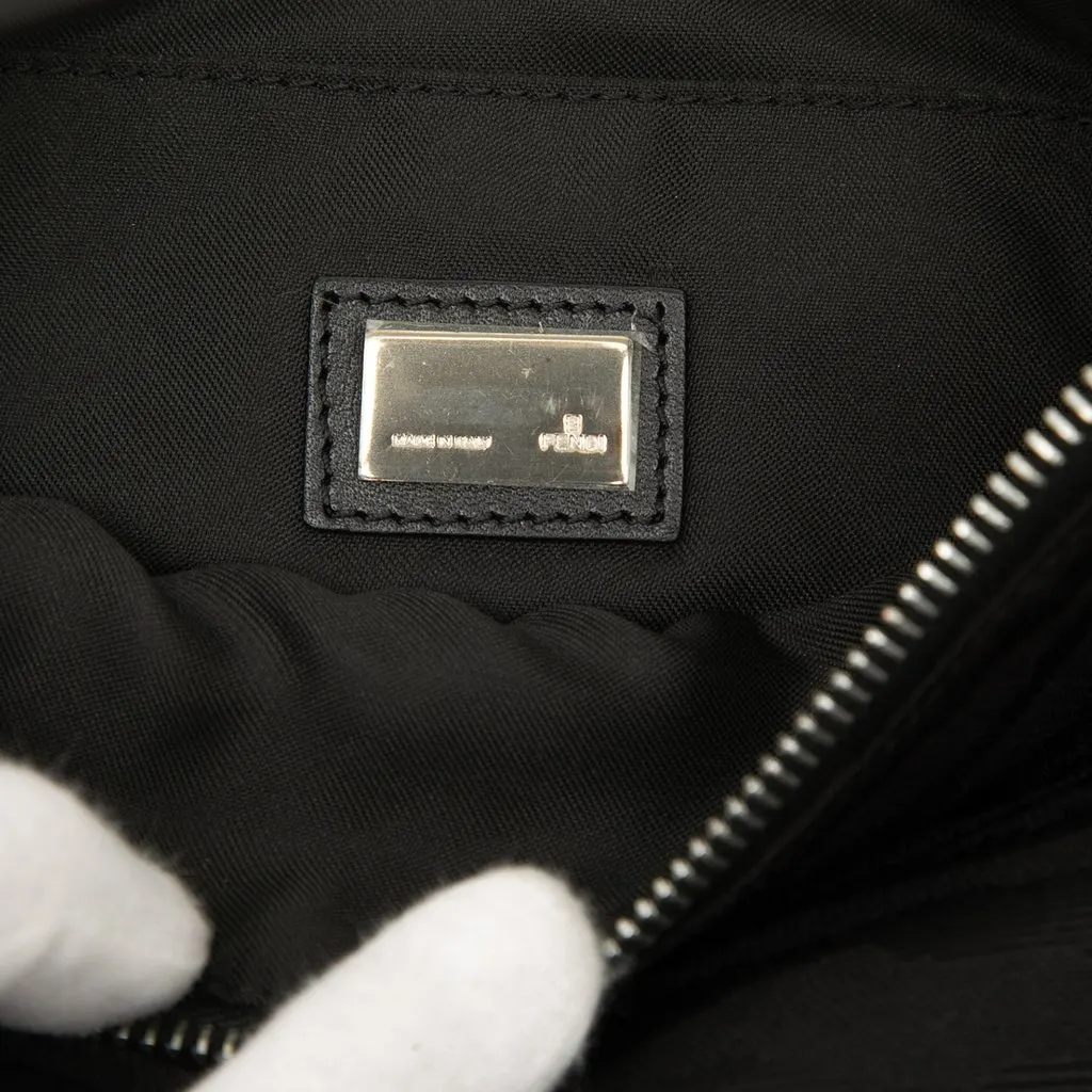 Fendi Zebra Print Canvas Hobo Black Canvas Very good - Box View