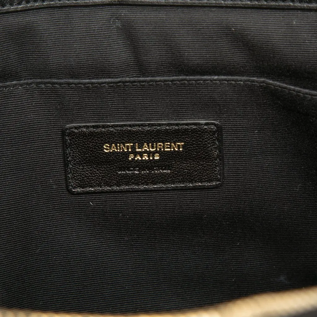 Saint Laurent Chevron Leather Monogram Document Holder Black Leather Very good - Box View