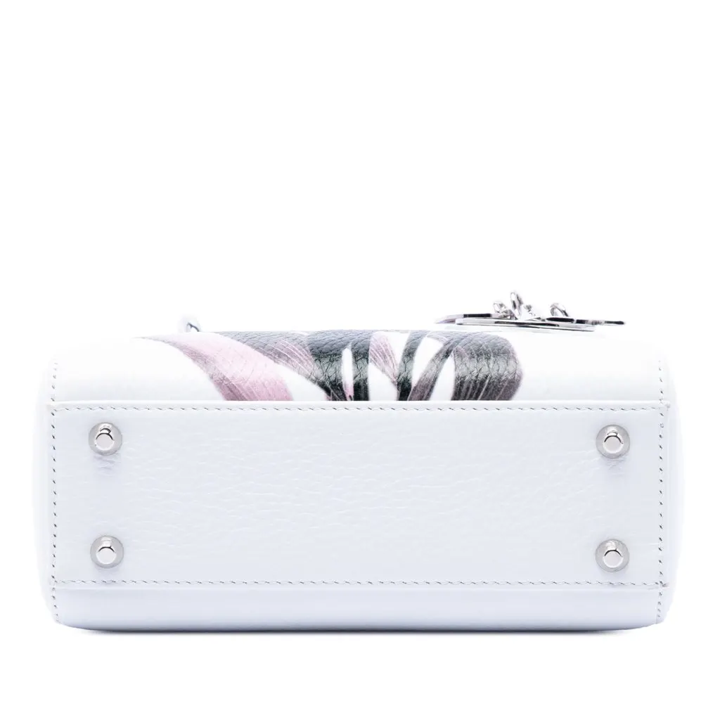 Dior Mini Deerskin Floral Printed Lady Dior White Leather Very good - Inside View