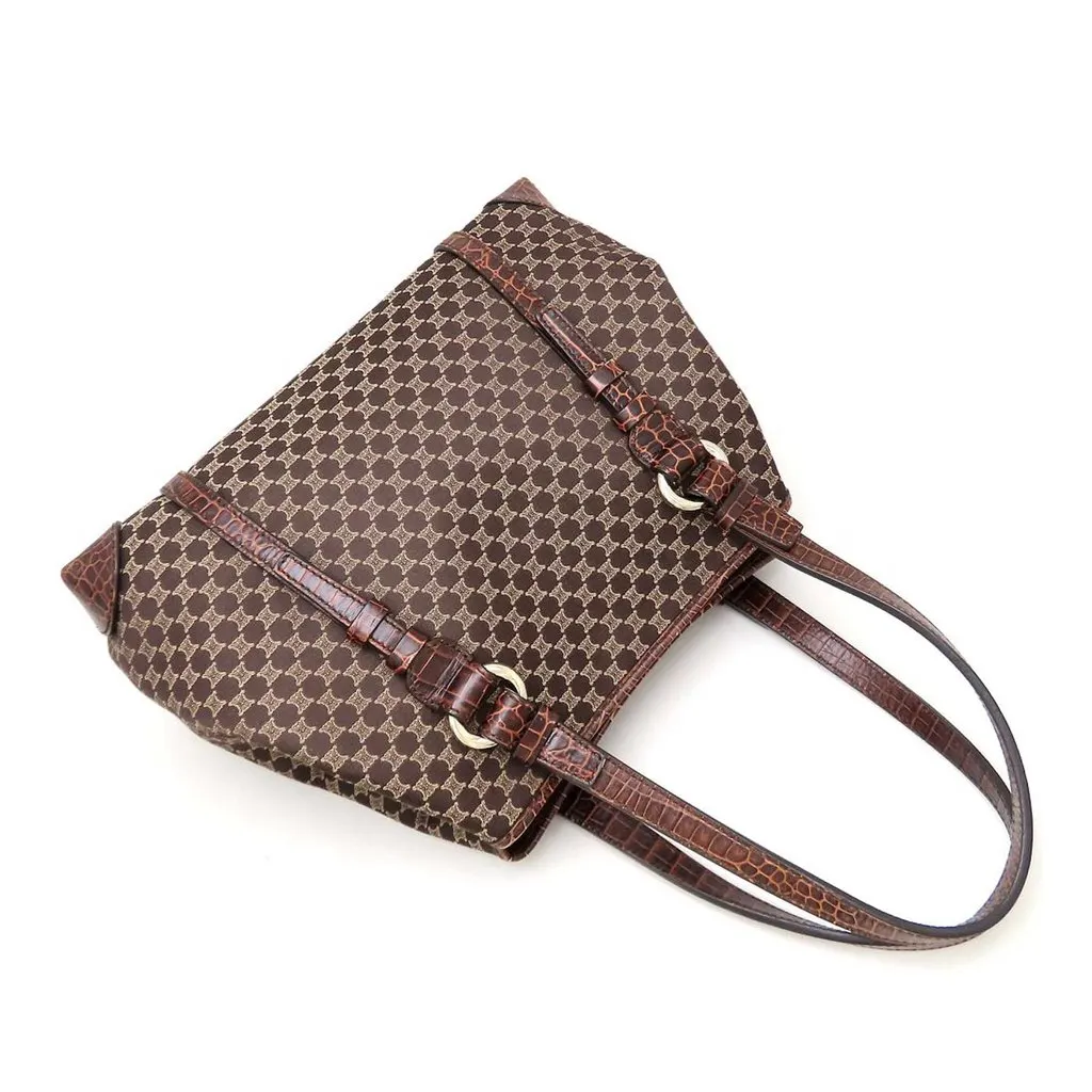 Celine Macadam Canvas Tote Brown Very good - Back View