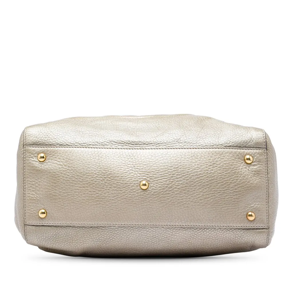 Gucci Medium Ombre Pebbled Calfskin Soho Cellarius Tote Gold Leather Very good - Inside View