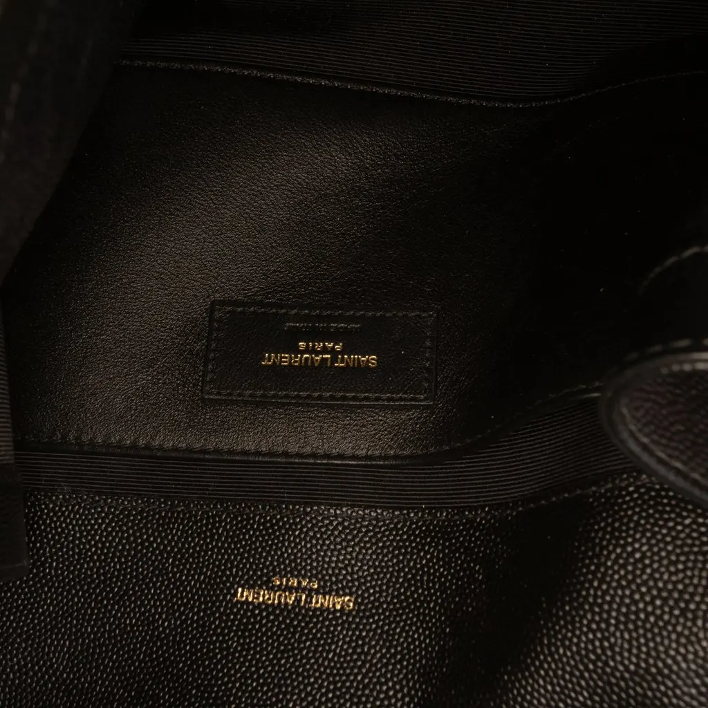 Saint Laurent Medium Grain De Poudre Triquilt Monogram Envelope Bag Black Leather Very good - Box View