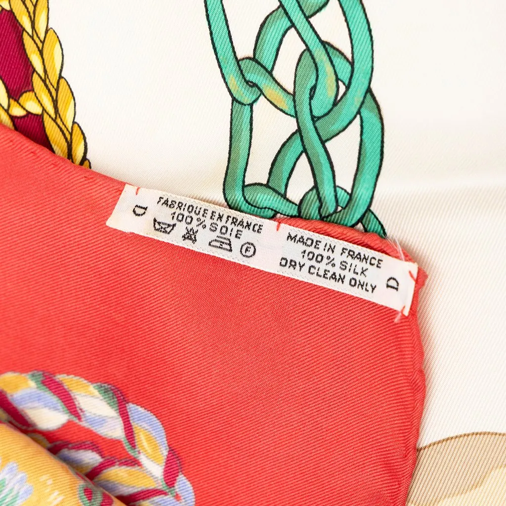 Hermès Le Timbalier Silk Scarf 90 Red Silk Good - Box View