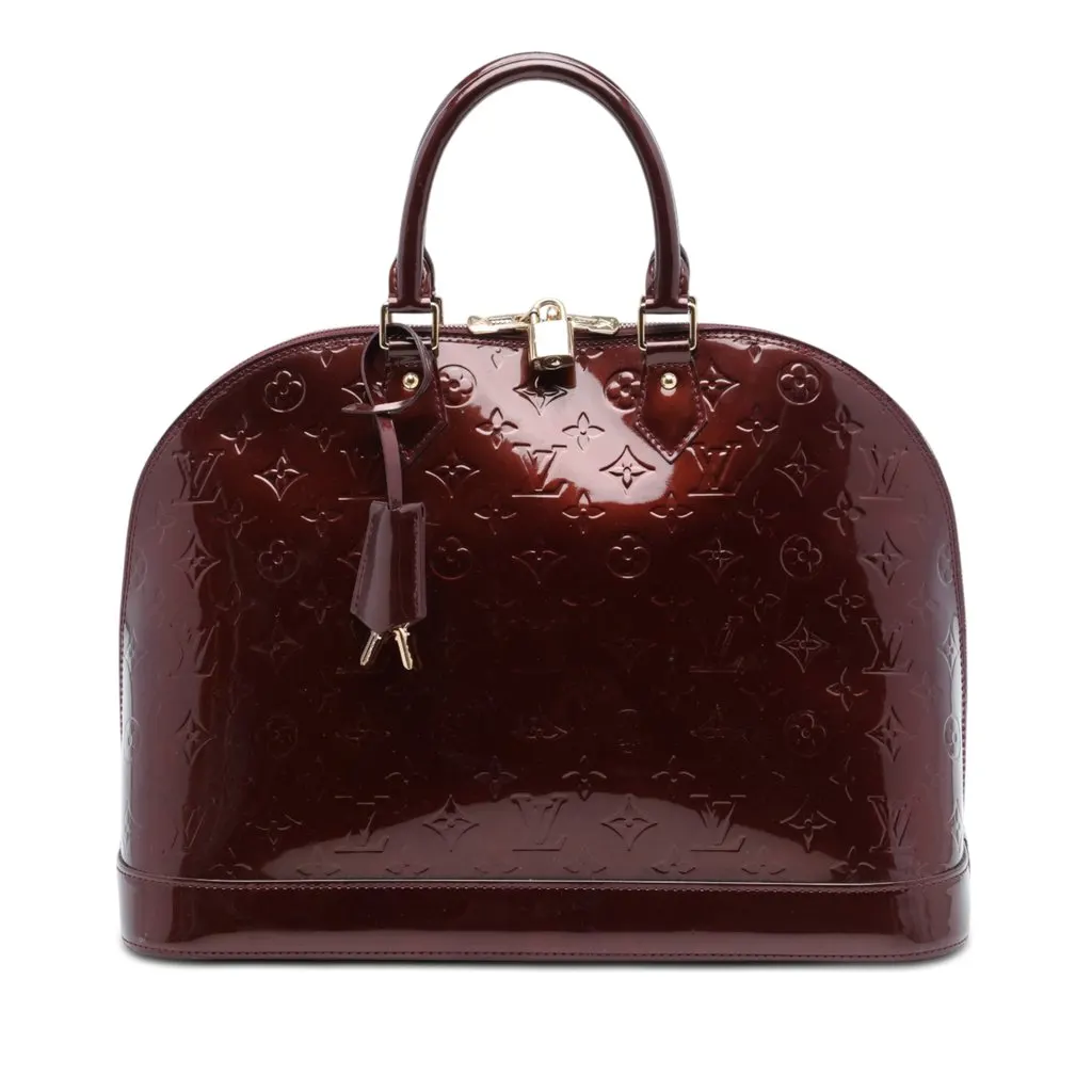 Louis Vuitton Monogram Vernis Alma GM Red Leather Very good - Front View