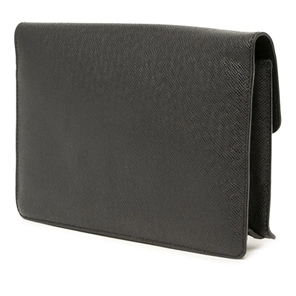Louis Vuitton Taiga Belaia Clutch Black Leather Good - Back View