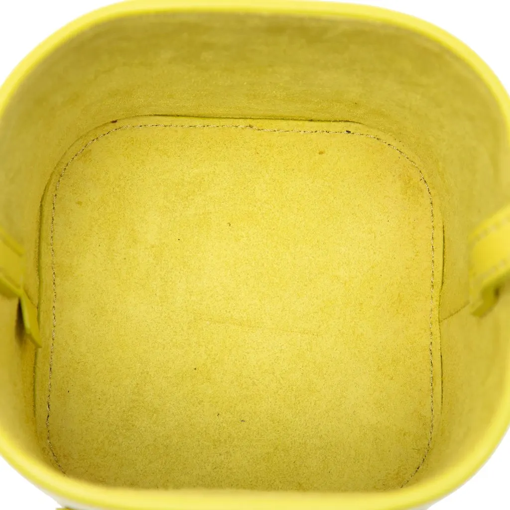 Celine Small Calfskin Cuir Triomphe Box Bag Yellow Leather Very good - Model View