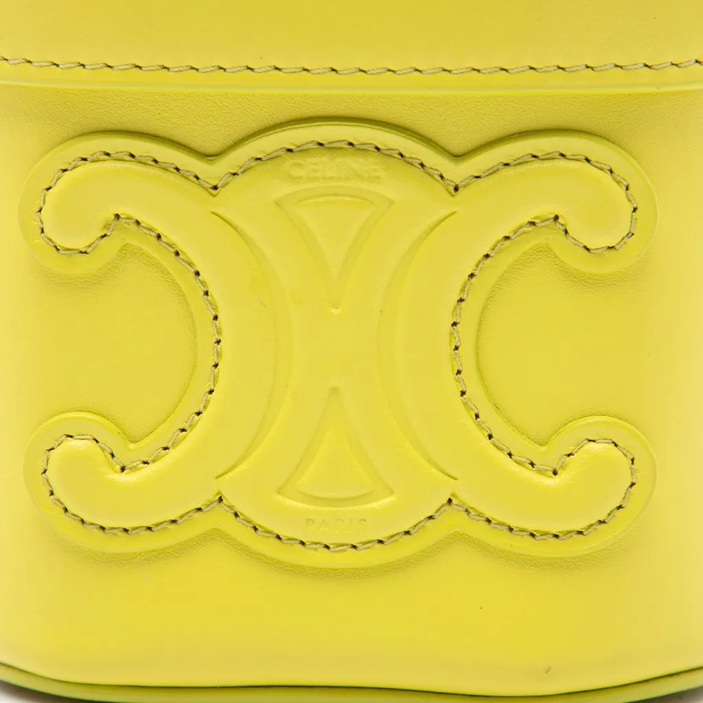 Celine Small Calfskin Cuir Triomphe Box Bag Yellow Leather Very good - Box View