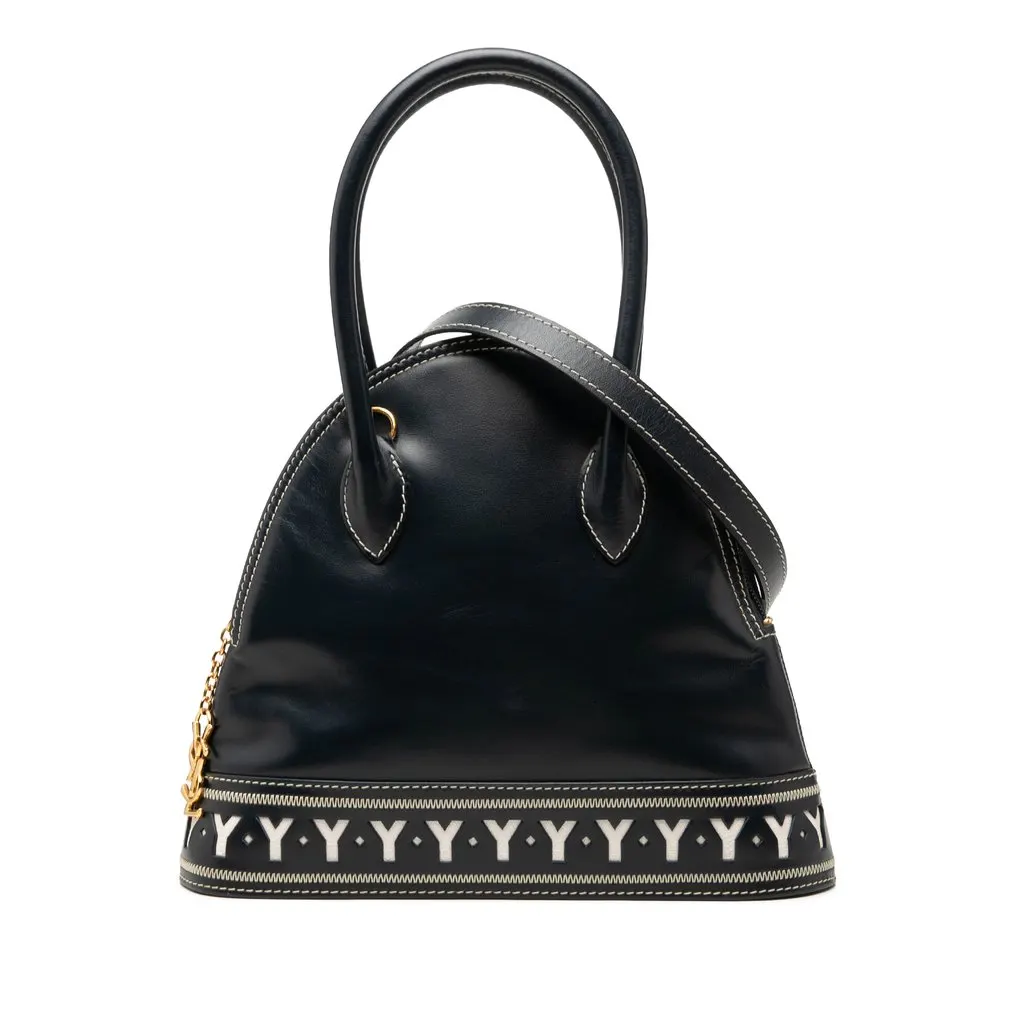 Saint Laurent Leather Y Cutout Satchel Black Leather Very good - Front View