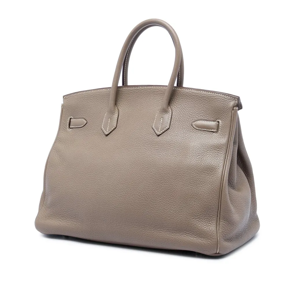 Hermès Clemence Birkin Retourne 35 Brown Leather Very good - Back View