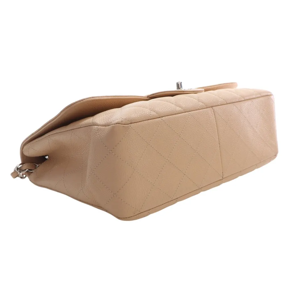 Chanel Jumbo Classic Caviar Single Flap Beige Leather Very good - Box View