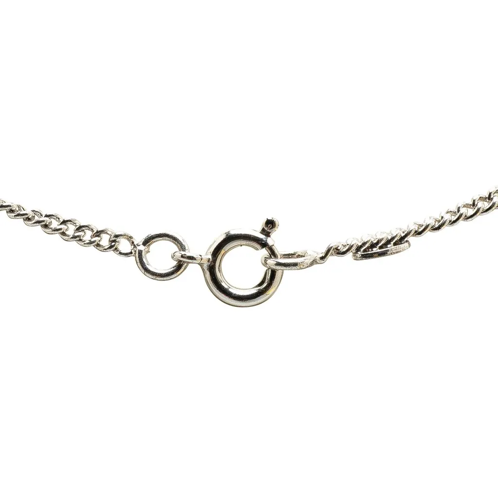 Chanel Silver CC Enamel Pendant Necklace Silver Metal Very good - Back View