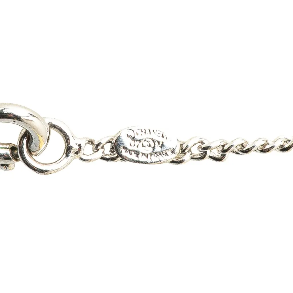 Chanel Silver CC Enamel Pendant Necklace Silver Metal Very good - Inside View