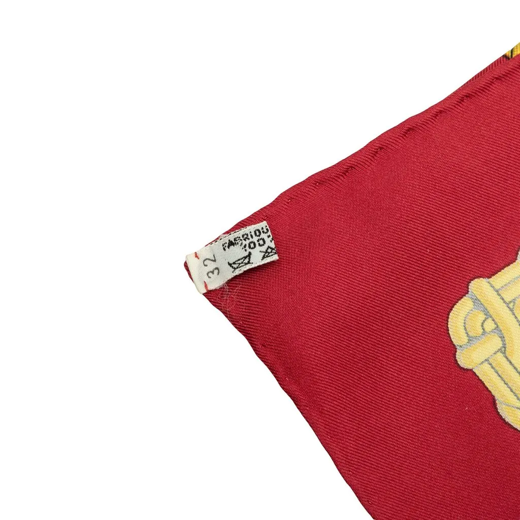 Hermès Les Voitures a Transformation Silk Scarf 90 Yellow Silk Very good - Back View