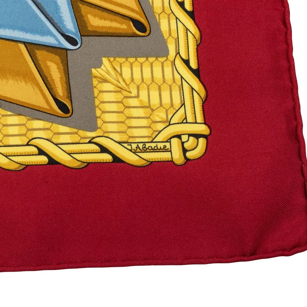 Hermès Les Voitures a Transformation Silk Scarf 90 Yellow Silk Very good - Inside View