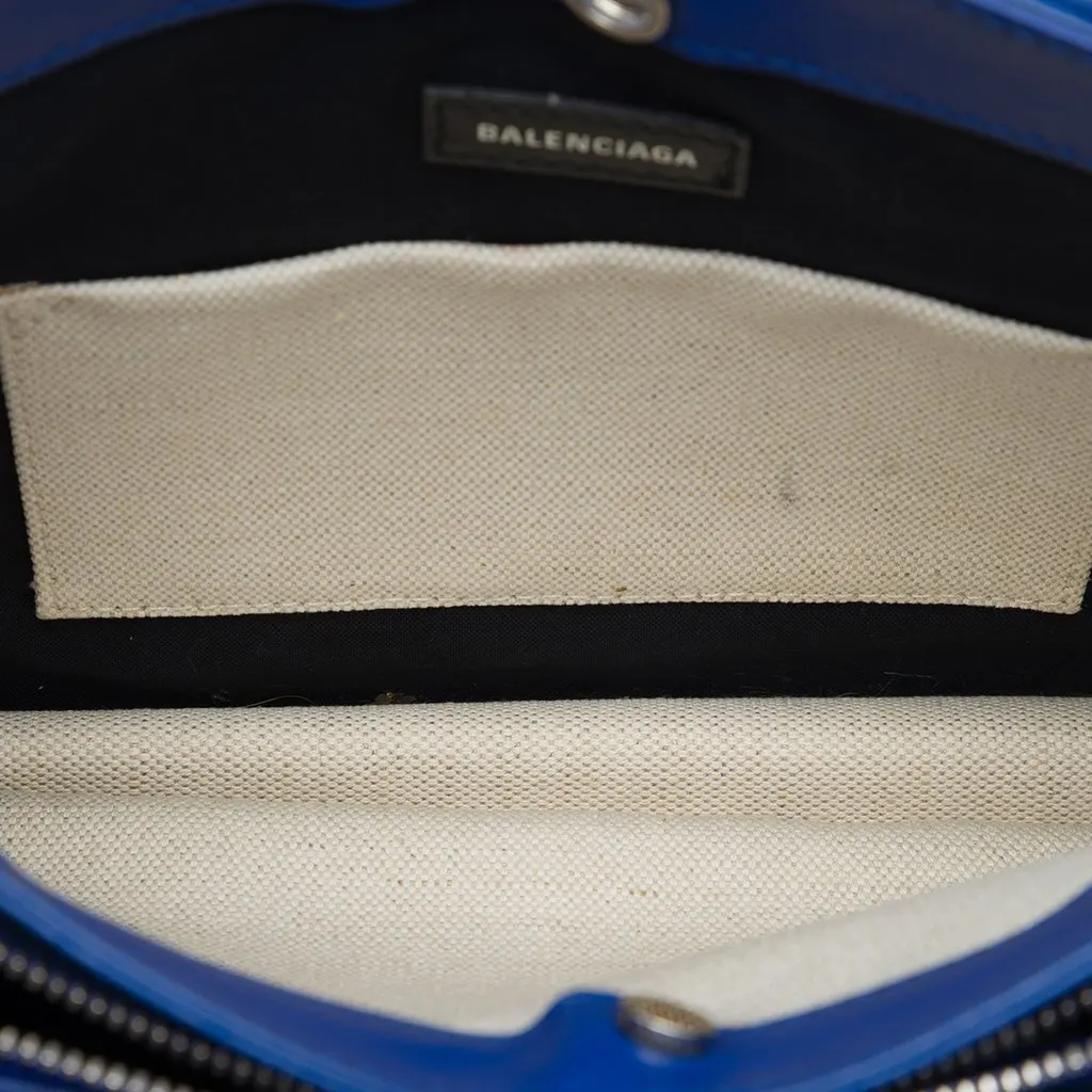 Balenciaga Canvas Navy Pochette Crossbody Brown Very good - Model View