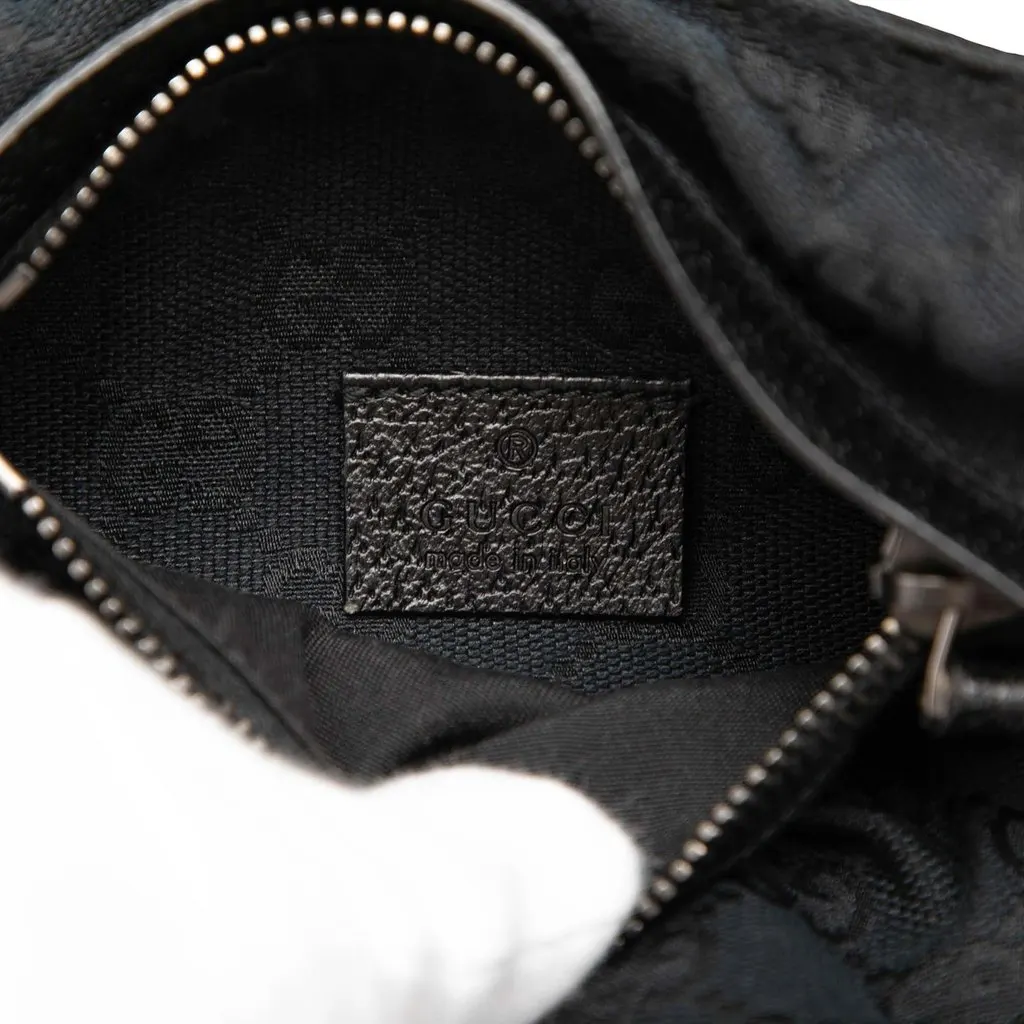 Gucci GG Canvas Double Pocket Belt Bag Black Very good - Box View