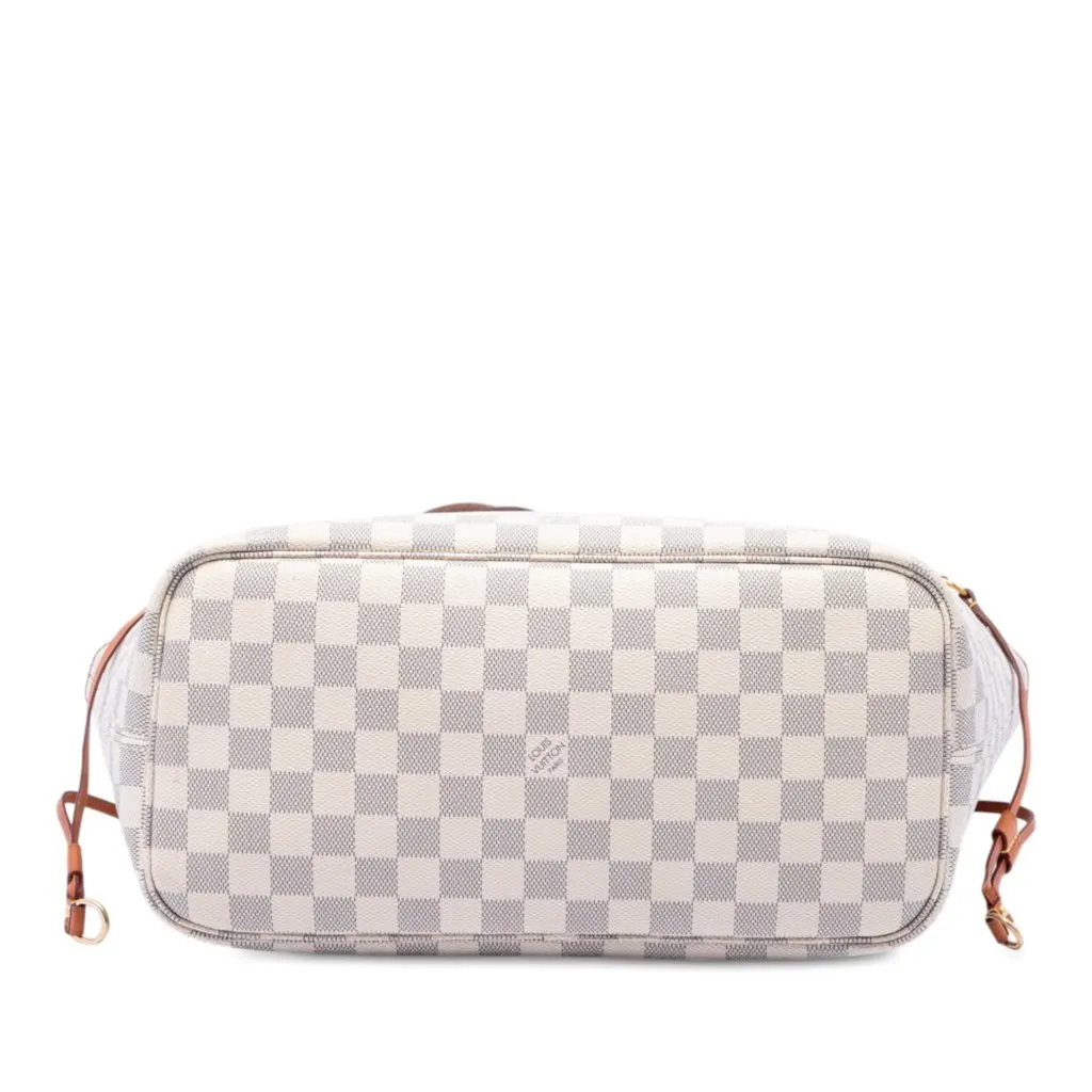 Louis Vuitton Damier Azur Neverfull MM White Canvas Very good - Inside View