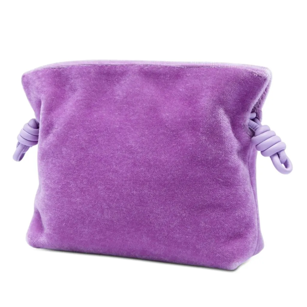 LOEWE Medium Mohair Flamenco Knot Clutch Purple Very good - Back View