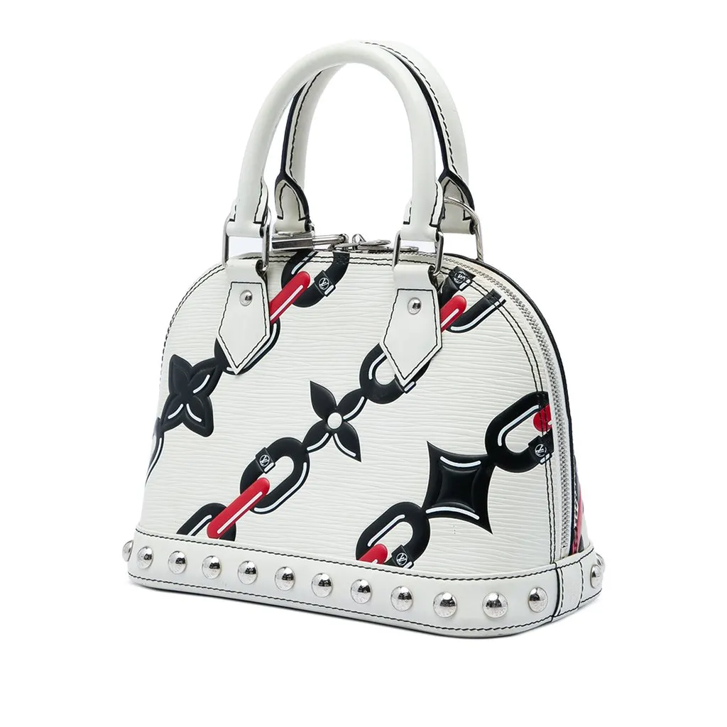 Louis Vuitton Epi Chain Flower Alma BB White Leather Very good - Back View