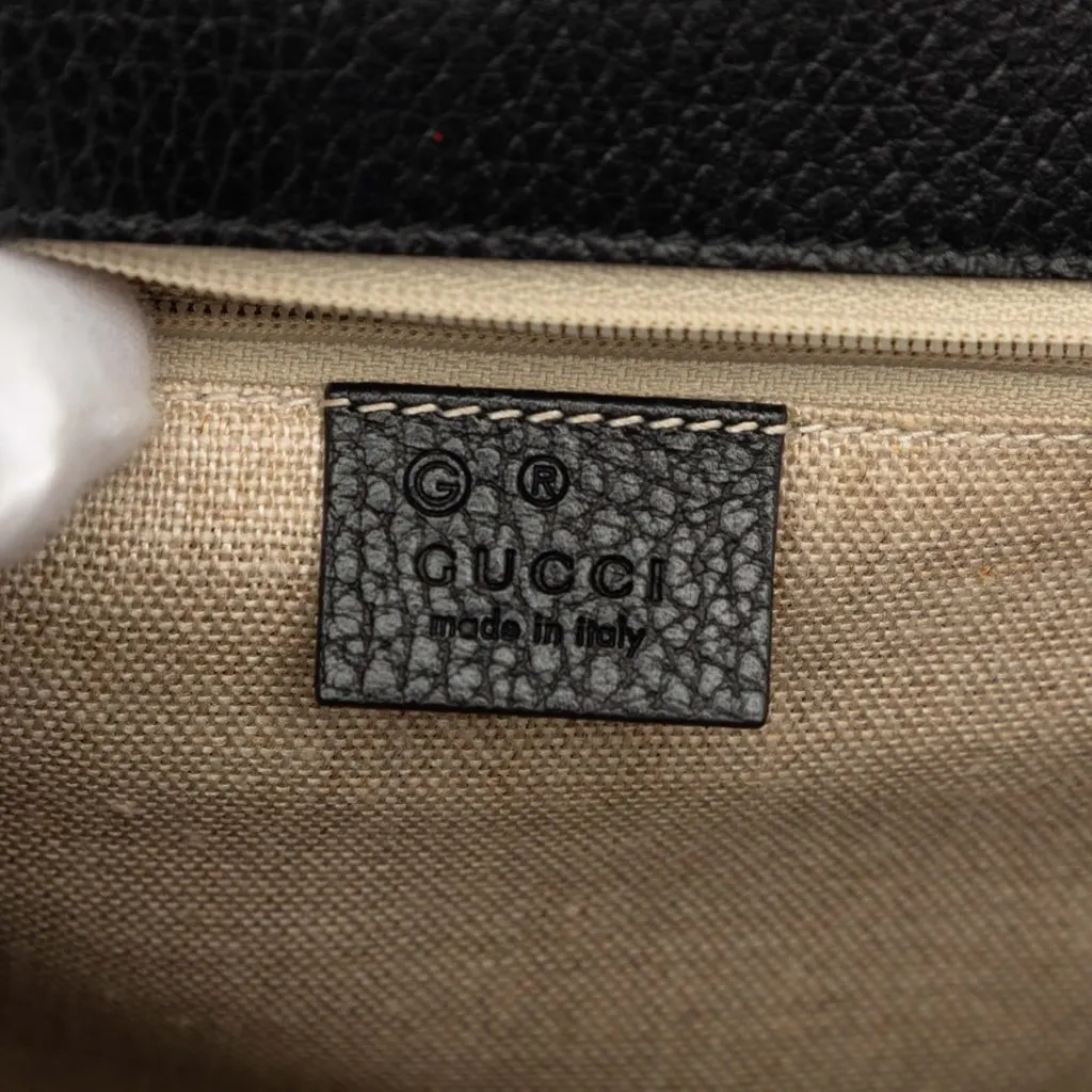 Gucci Medium Dollar Calfskin Interlocking G Crossbody Black Leather Very good - Box View