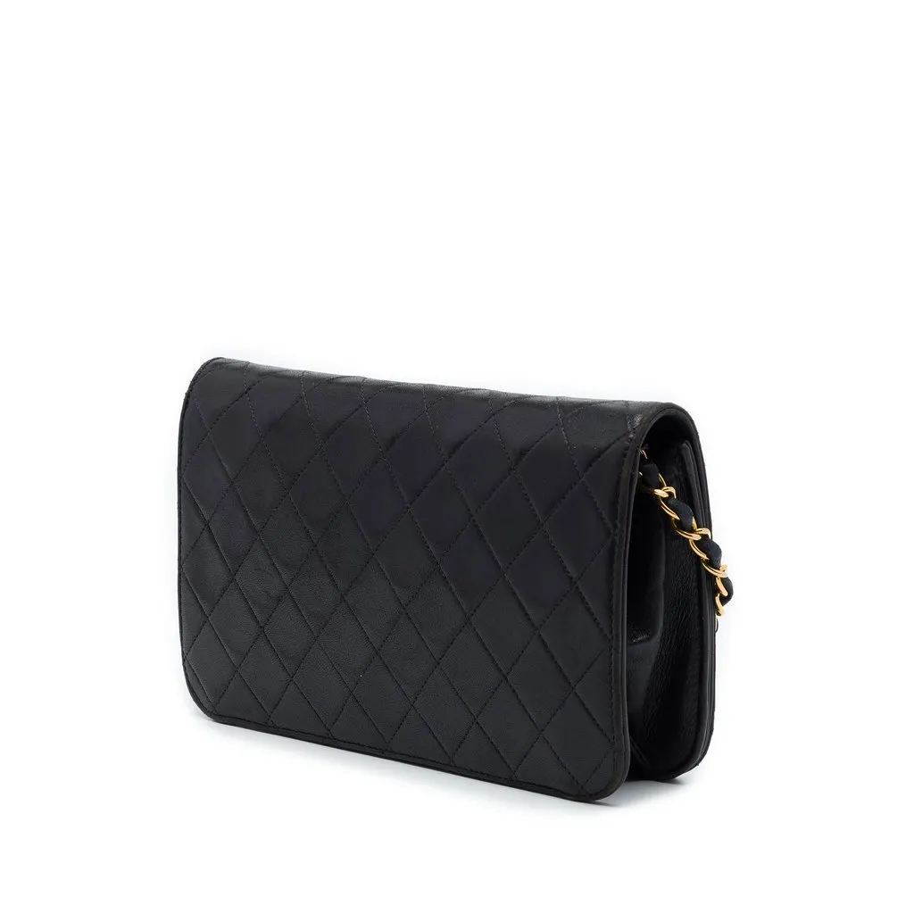 Chanel Medium CC Quilted Lambskin Full Flap Black Leather Very good - Back View