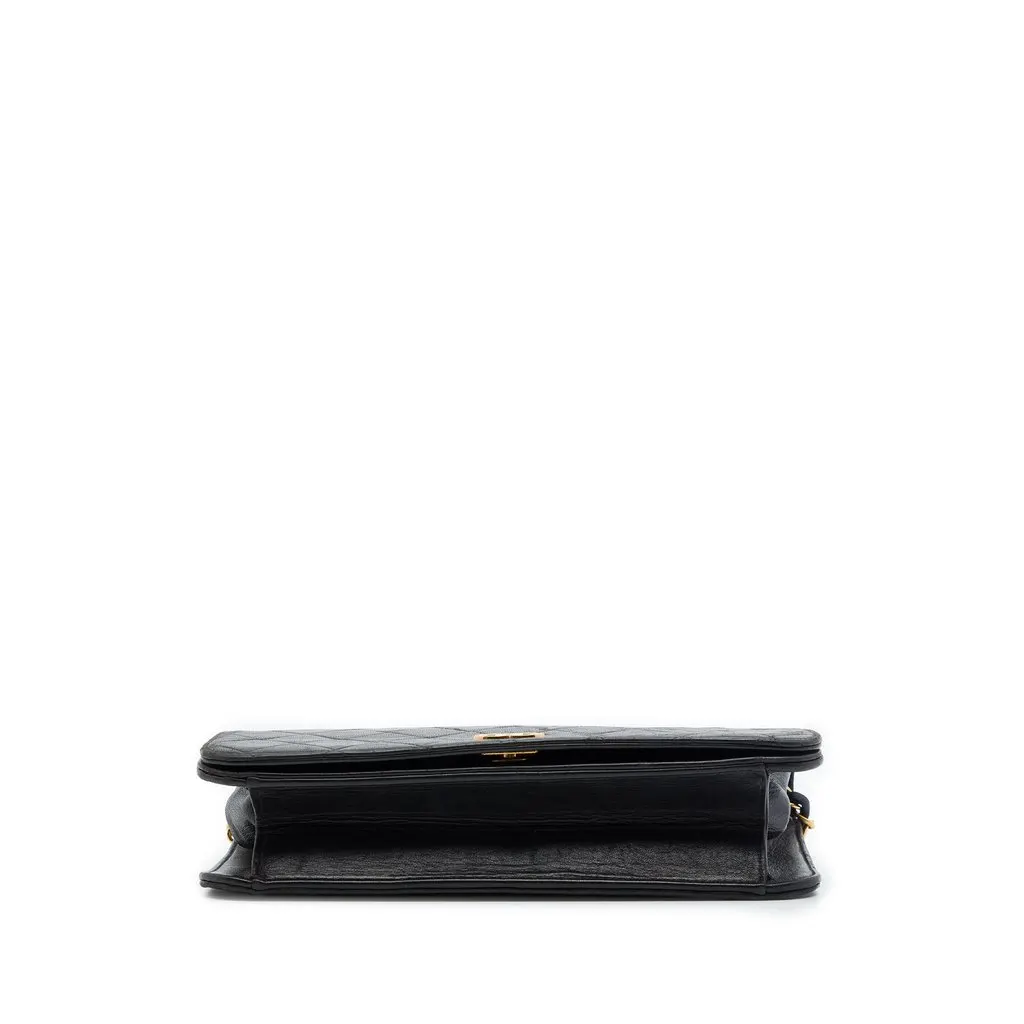 Chanel Medium CC Quilted Lambskin Full Flap Black Leather Very good - Inside View