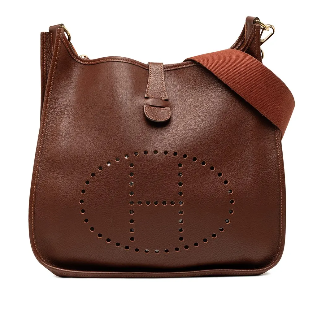 Hermès Clemence Evelyne 33 Brown Leather Very good - Front View
