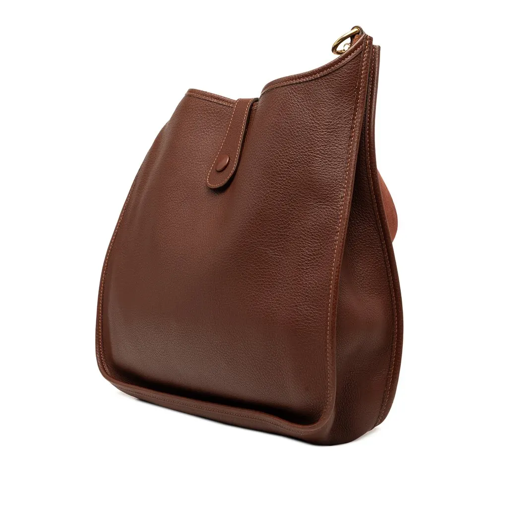 Hermès Clemence Evelyne 33 Brown Leather Very good - Back View