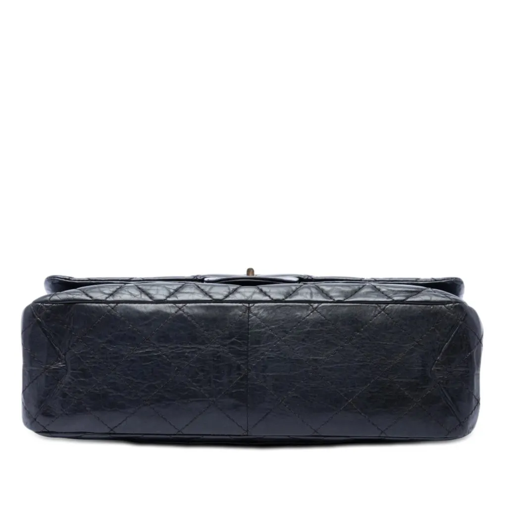 Chanel Quilted Aged Calfskin Reissue 2.55 Double Flap 227 Black Leather Very good - Inside View