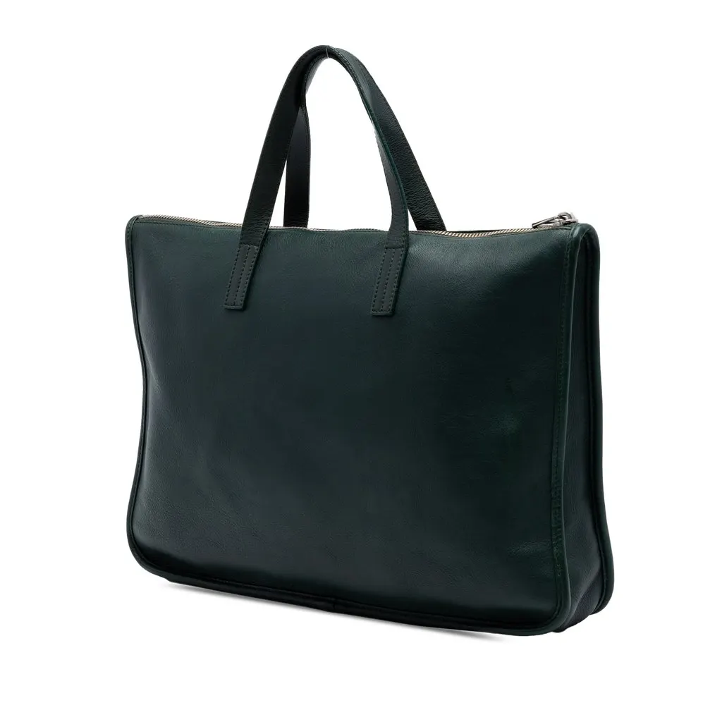Loewe Leather Anagram Toledo Briefcase Green Leather Very good - Back View