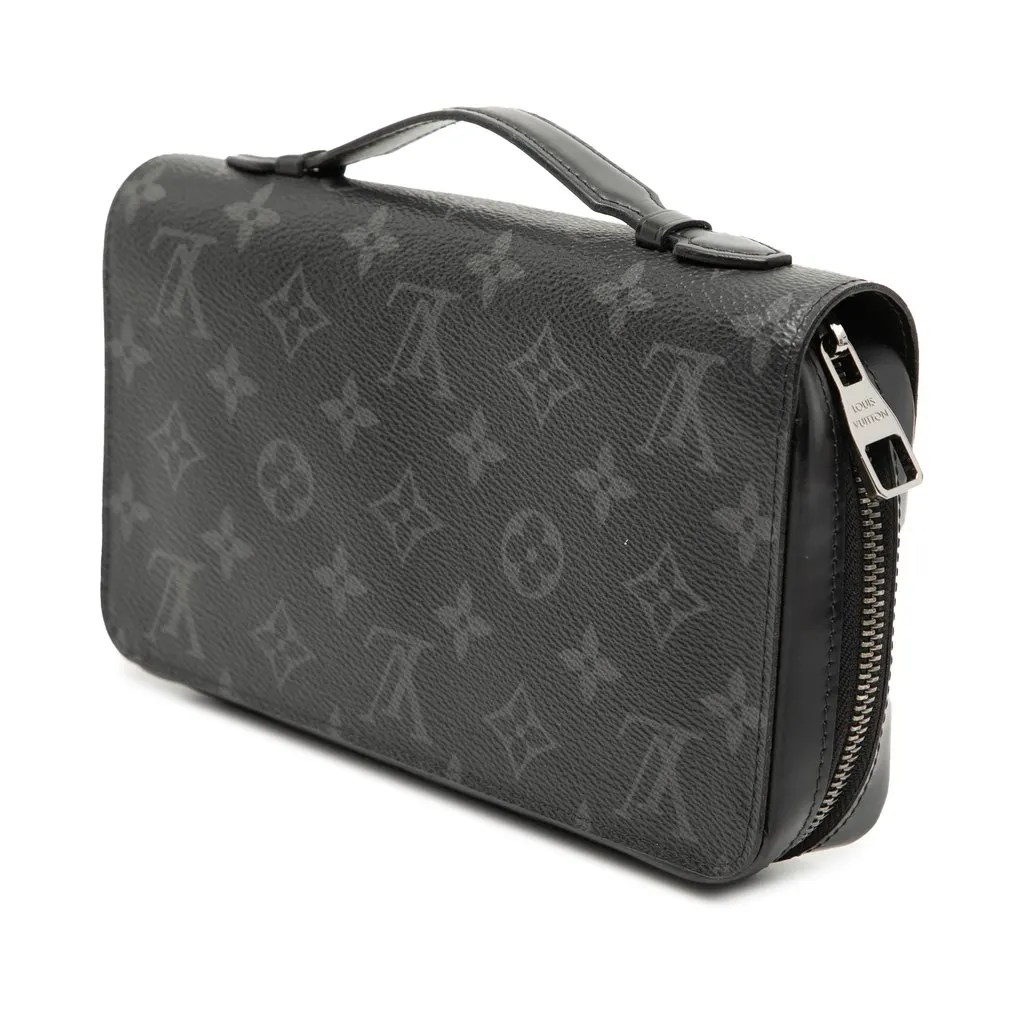 Louis Vuitton Monogram Eclipse Zippy XL Wallet Black Very good - Back View