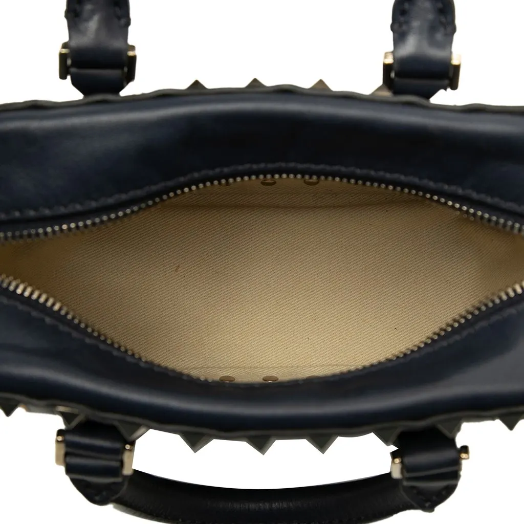 Valentino Leather Rockstud Top Handle Bag Black Leather Very good - Model View