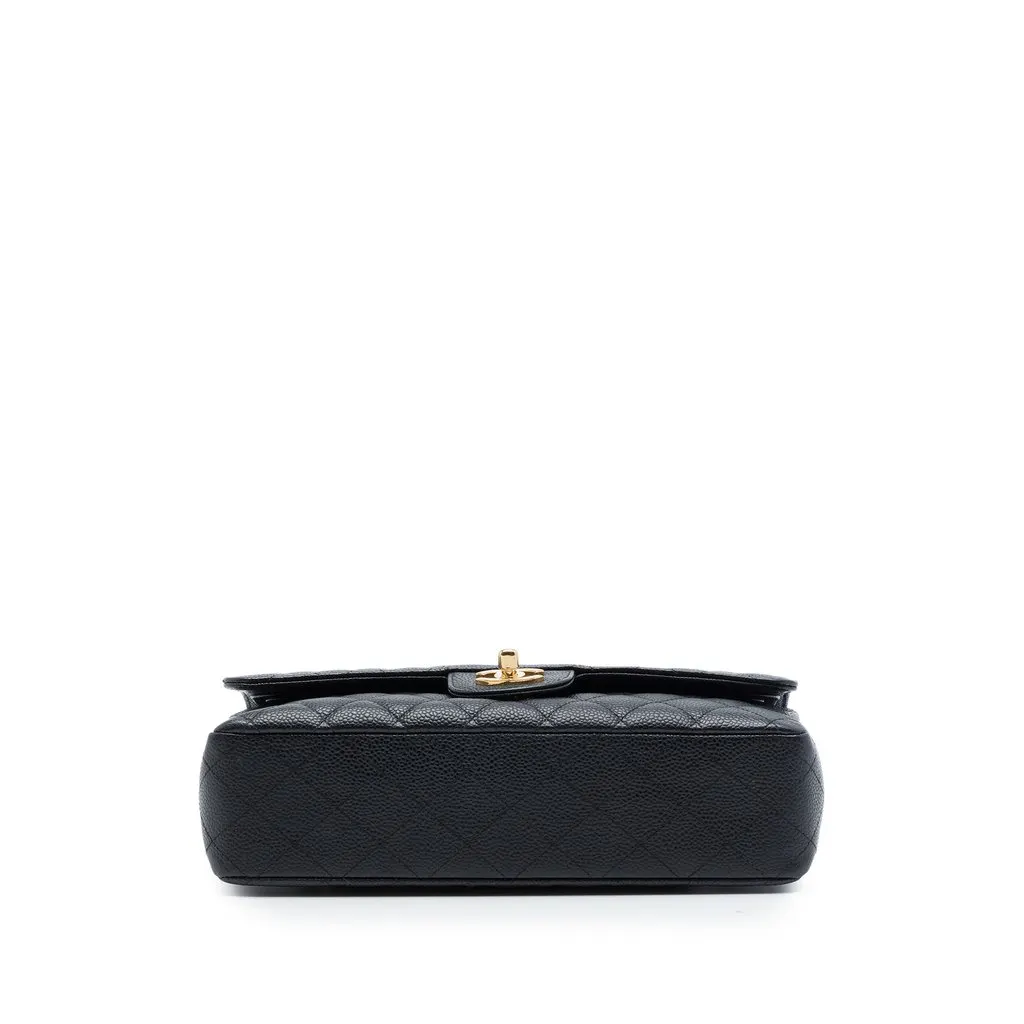Chanel Medium Classic Caviar Double Flap Black Leather Very good - Inside View
