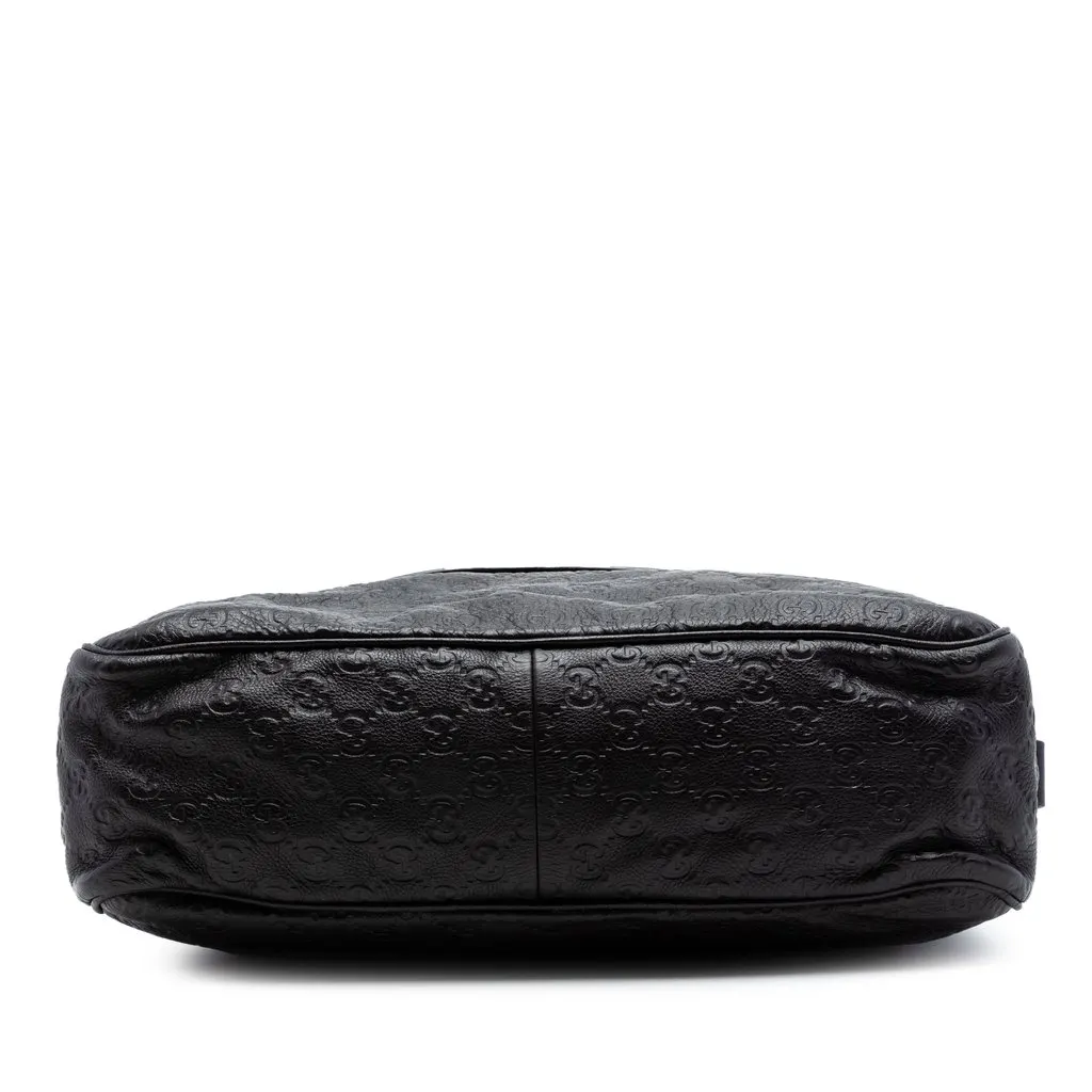 Gucci Guccissima Messenger Bag Black Leather Very good - Inside View