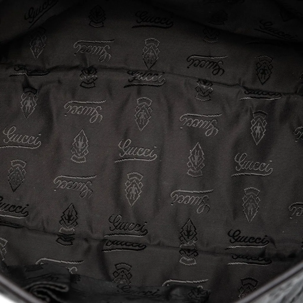 Gucci Guccissima Messenger Bag Black Leather Very good - Model View