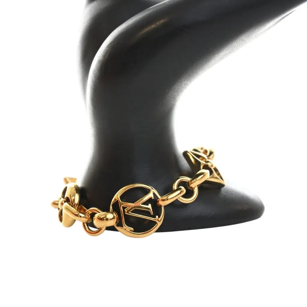 Louis Vuitton Gold Plated Monogram Crazy In Lock Bracelet Gold Metal Very good - Back View