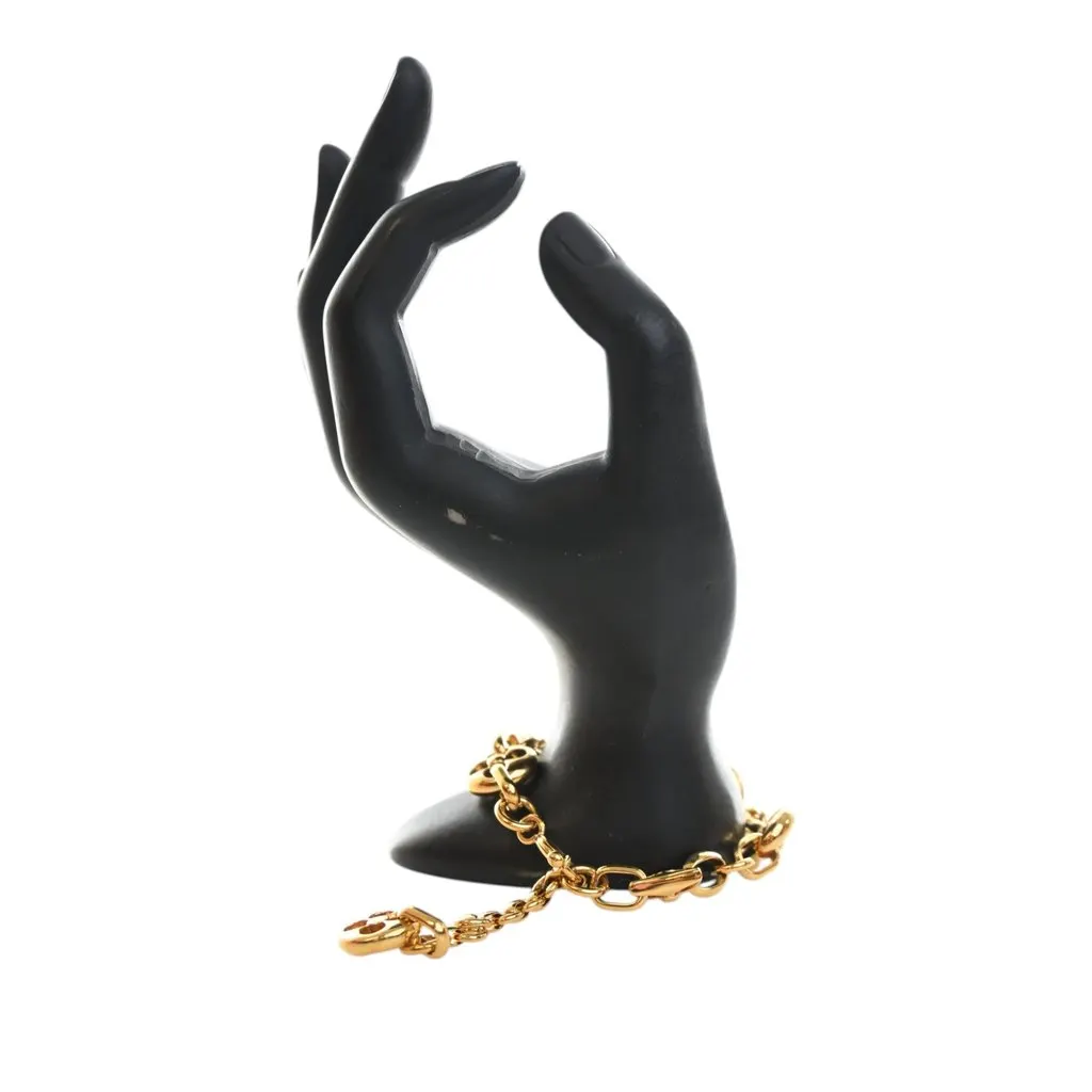 Louis Vuitton Gold Plated Monogram Crazy In Lock Bracelet Gold Metal Very good - Model View