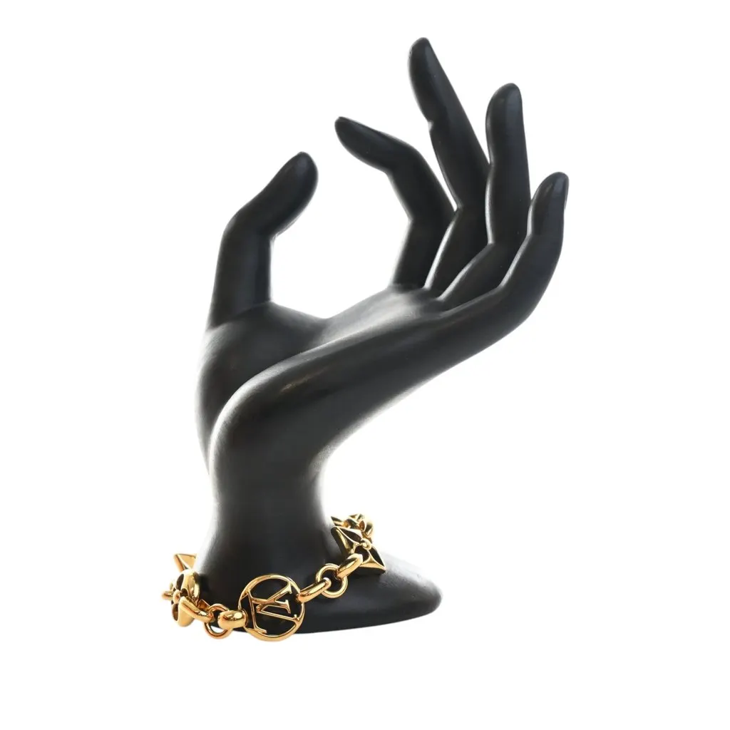 Louis Vuitton Gold Plated Monogram Crazy In Lock Bracelet Gold Metal Very good - Box View