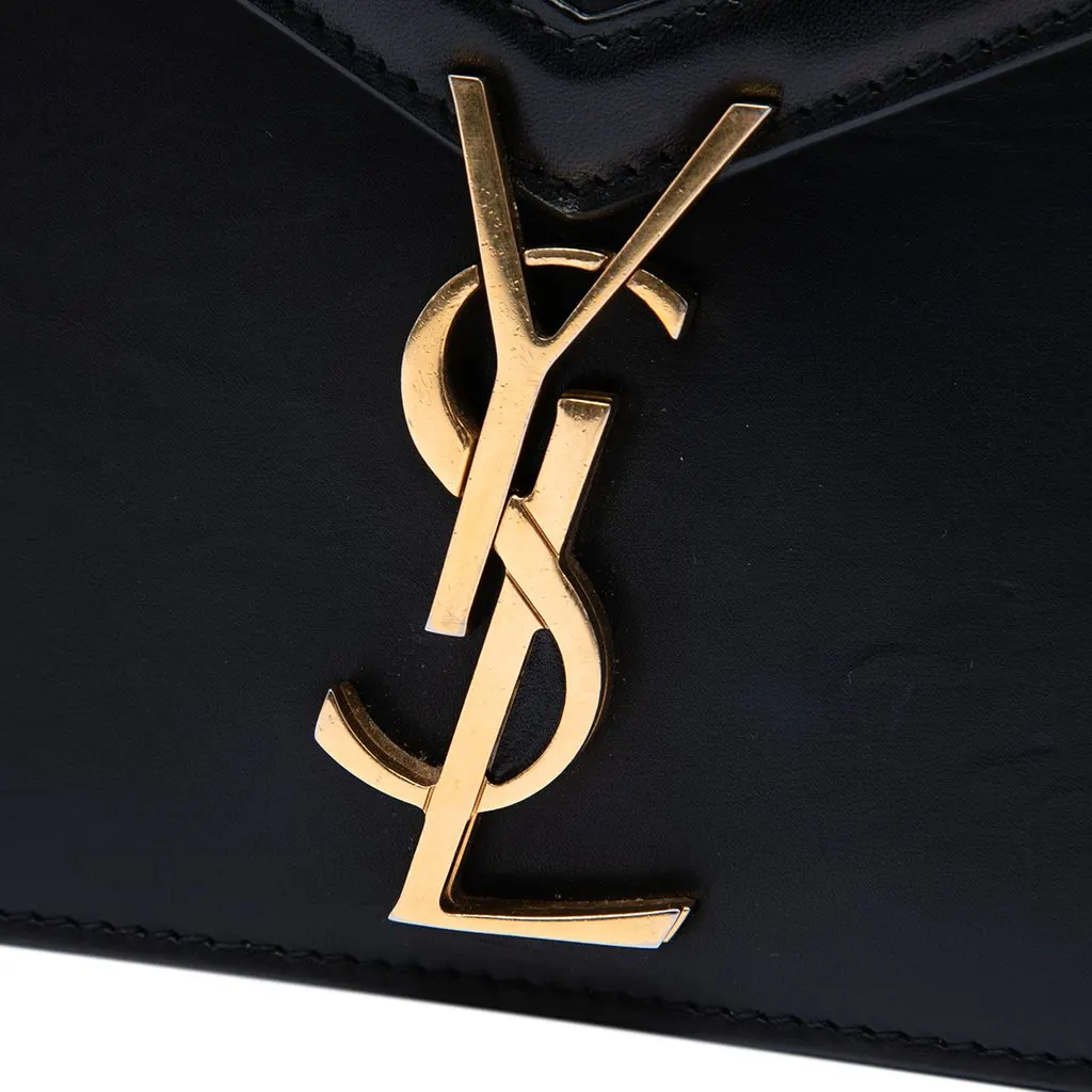 Saint Laurent Smooth Calfskin Monogram Cassandra Clasp Bag Black Leather Very good - Box View