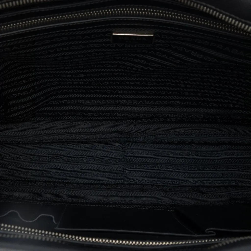 Prada Saffiano Business Bag Black Leather Very good - Model View