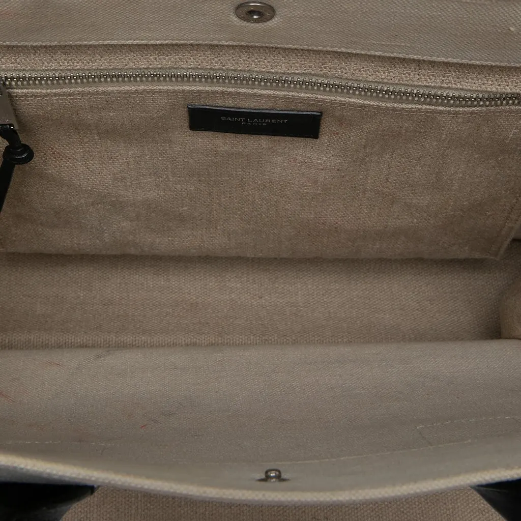 Saint Laurent Small Canvas Rive Gauche Tote Beige Canvas Very good - Model View