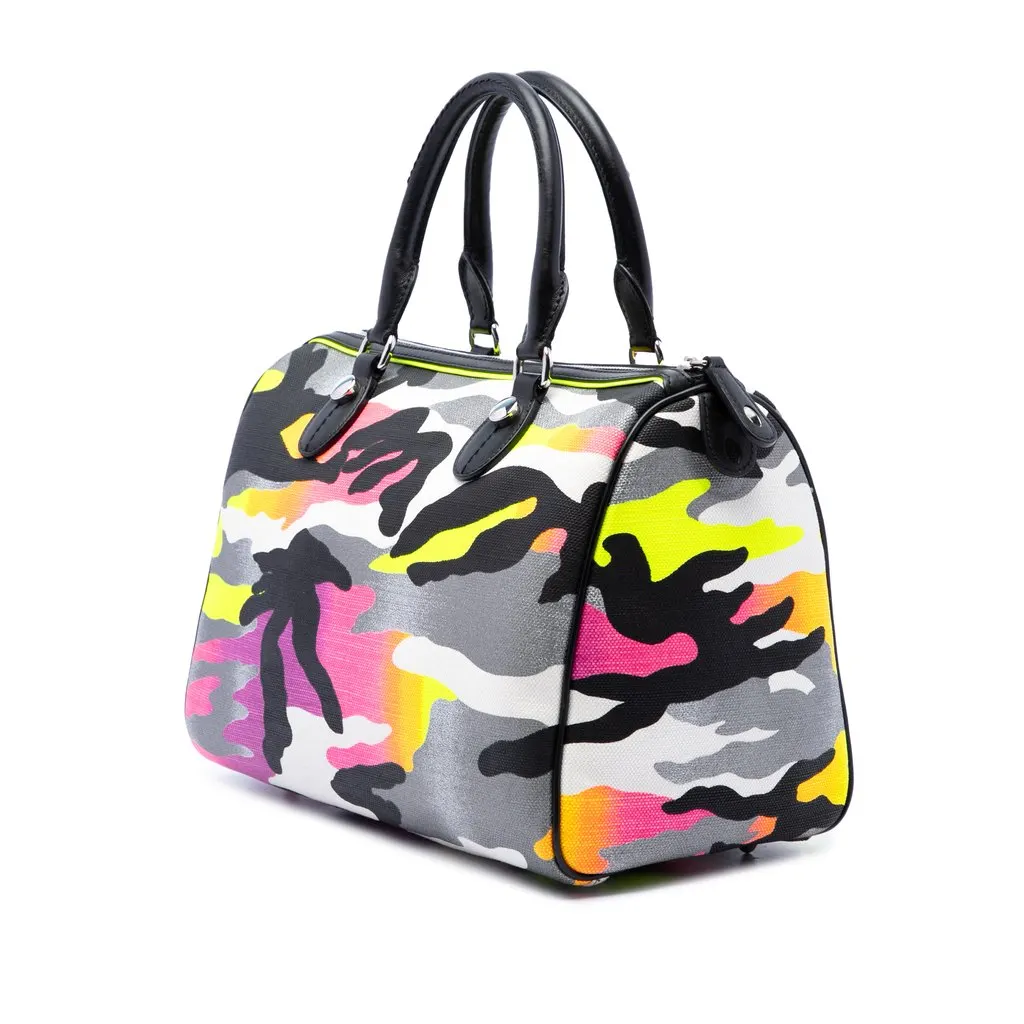 Dior Anselm Reyle Canvas Camouflage Boston Bag Yellow Very good - Back View